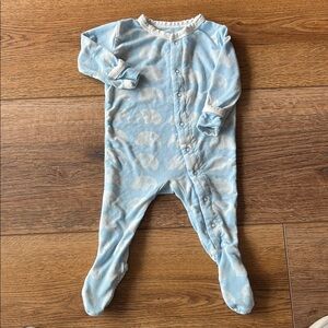 Kickee Pants Light‎ Blue Elephant Infant/Baby Footie/Sleeper  Size 3-6m